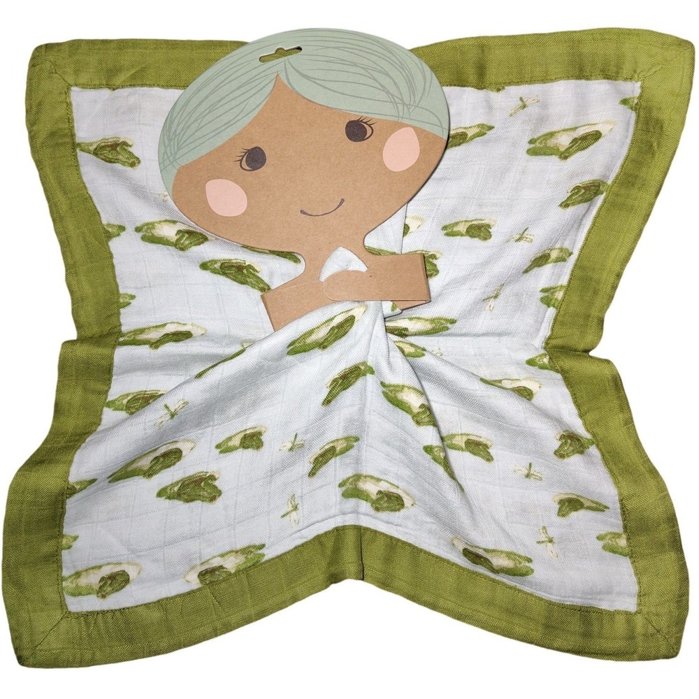 MILKBARN Green Leap Frog Mini‎ Baby Lovey Muslin Security Blanket Rayon Bamboo